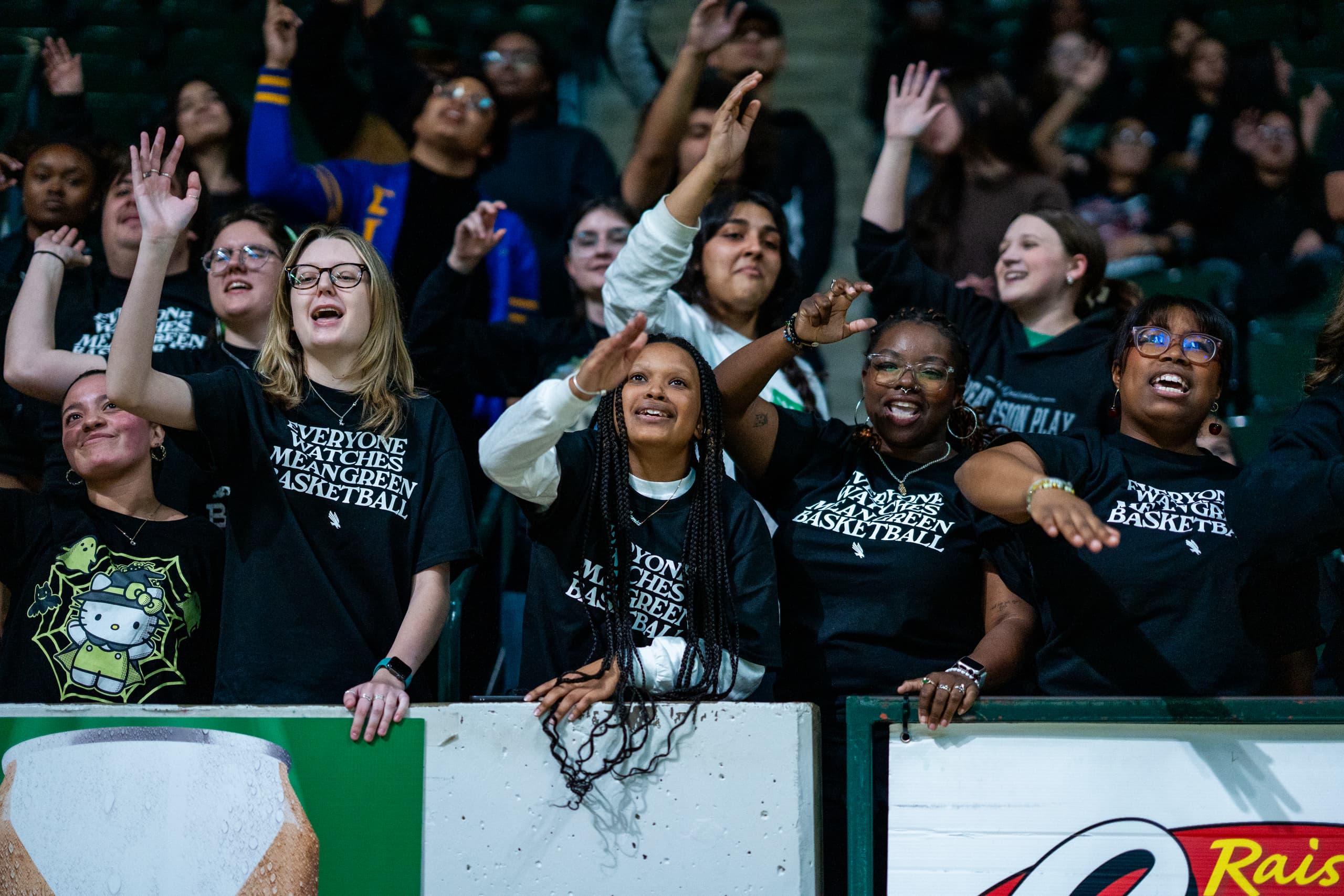 North Texas fans on their feet cheering in the stands
